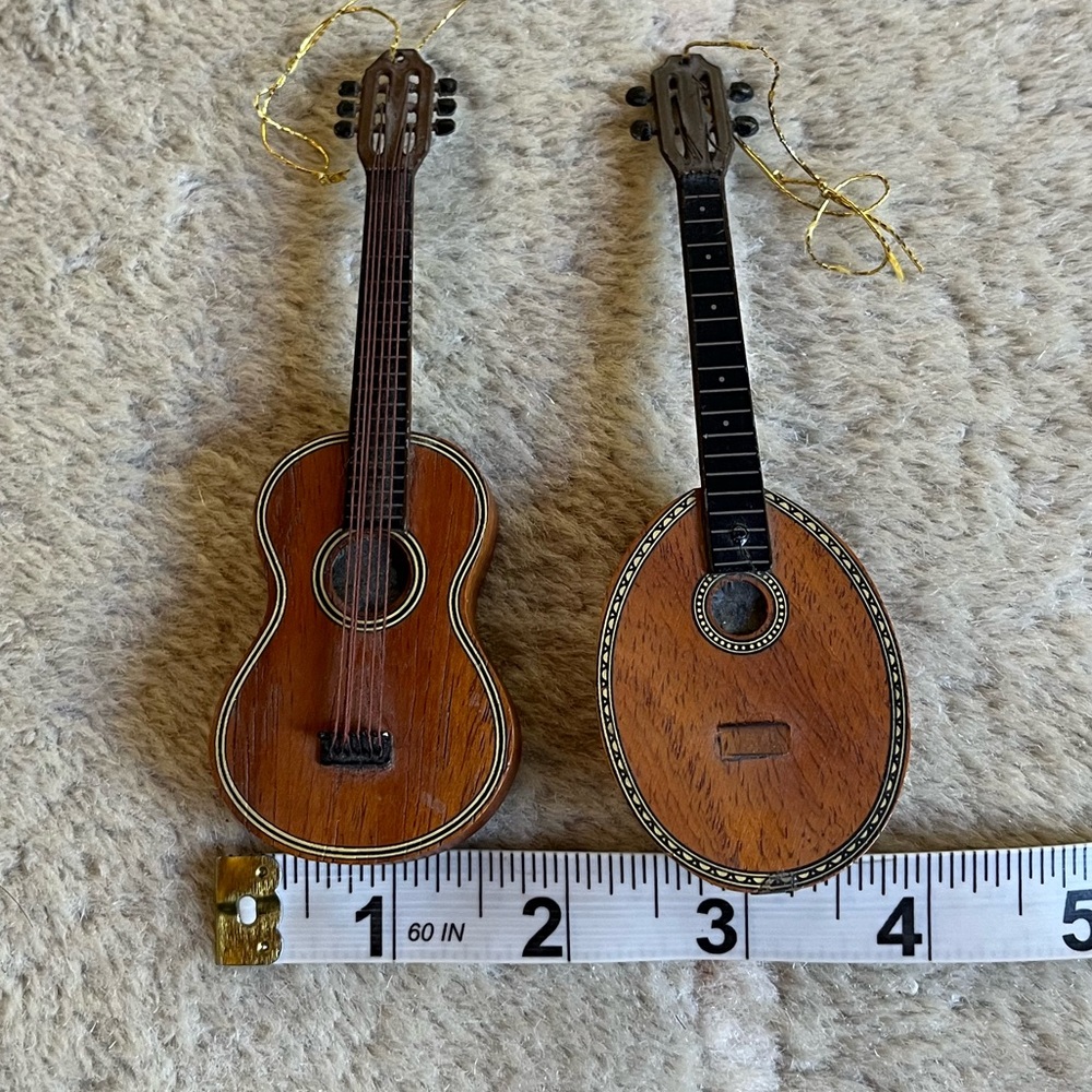 2 Vintage Wood Instrument Ornaments - Picture 12 of 13